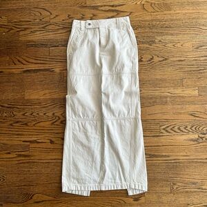 Helsa White Denim Maxi Skirt